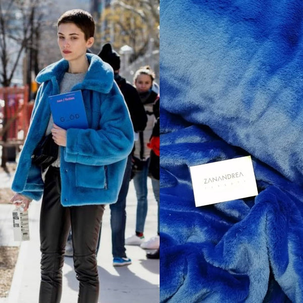 Eco fur bluette